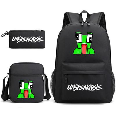 Unspeakable School Bag Fashion Male And Female Student Backpack Casual Crossbody Bag Cartoon Printed Backpack