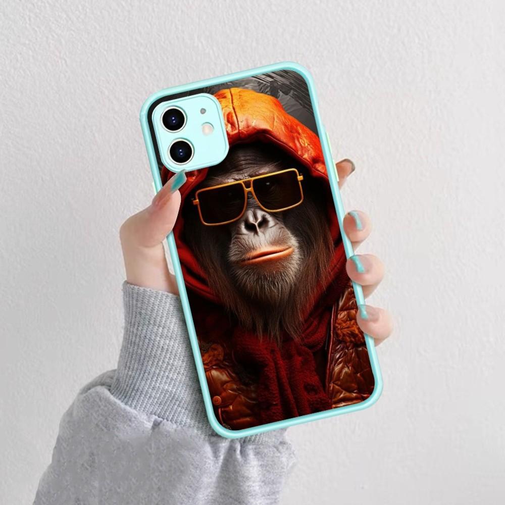 COOL Monkey Gorilla Ape Phone Case For IPhone 14 11 12 13 Mini Pro Max 8 7 Plus X XR XS MAX Translucent Matte Cover iphone 13