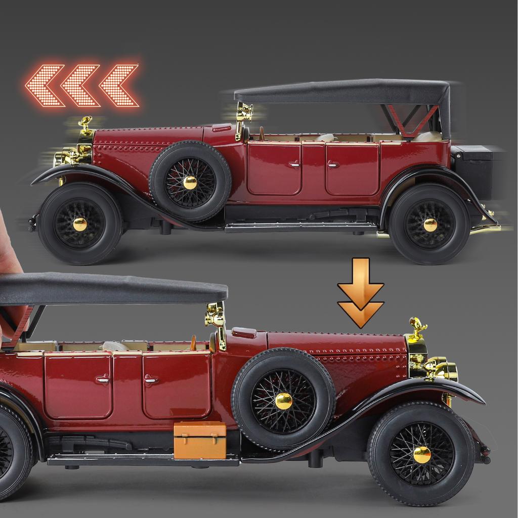 1:24 Rolls Royce Phantom I 1925 Alloy Car Diecasts & Toy Vehicles Metal Toy Car Model Sound and Light Collection Kids Toy