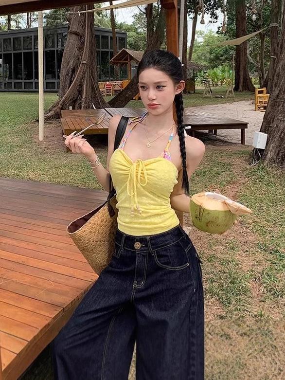 

Желтый топ-бандо без бретелей из бандажной ткани для женщин - Летняя утягивающая верхняя одежда Extra Large жёлтый