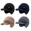 Knitted Hat with Ear Protection Moisture-Wicking Fabric Warm Breathable Design Soft Fleece Lining Sports Hat Winter Cold Weather Gear