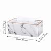25*13.5*9.5cm Weiße Marmorstruktur Leder Taschentuchbox Schlafzimmer Schminktisch Anordnung