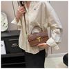 A Niche Luxury Single Shoulder Diagonal Small Square Bag with High-end Texture  Solid Color Handheld Box Bag
