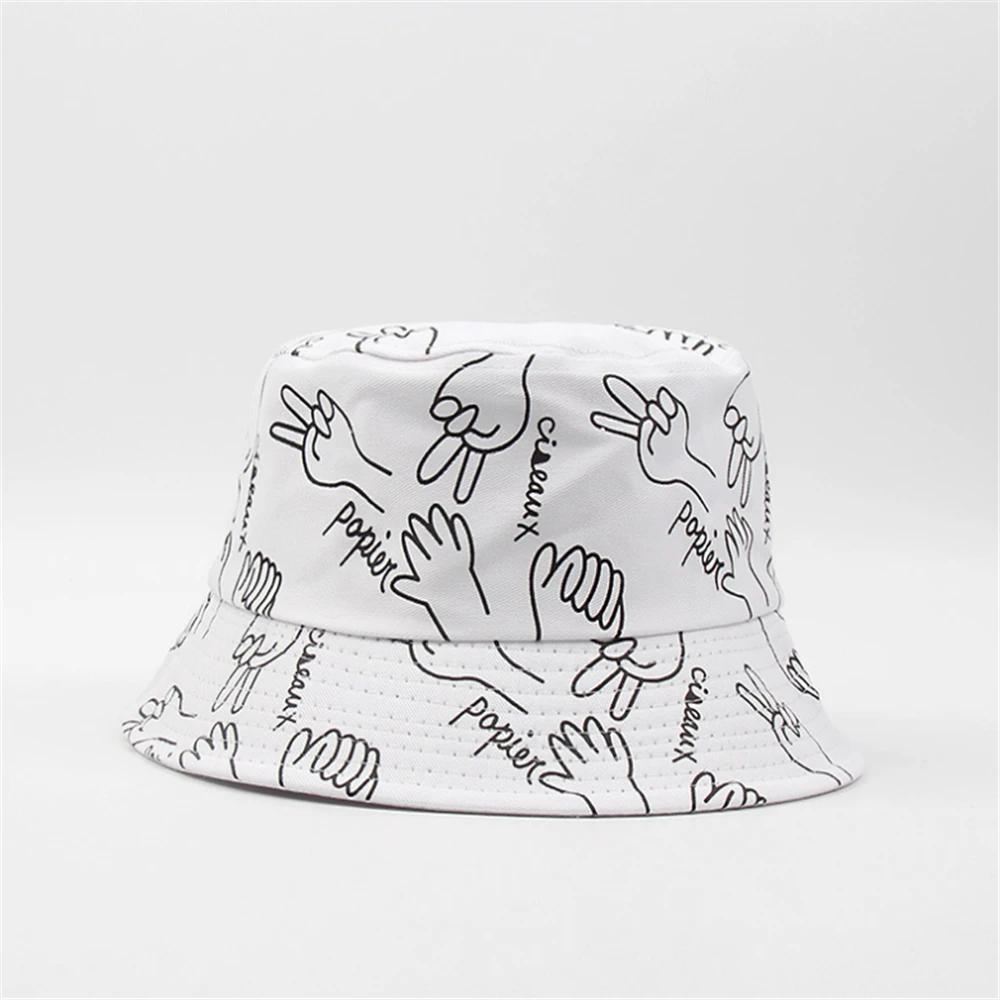 Fashion Bucket Hat for Women Spring Casual Outdoor Graffiti Fisherman Cap Big Brim