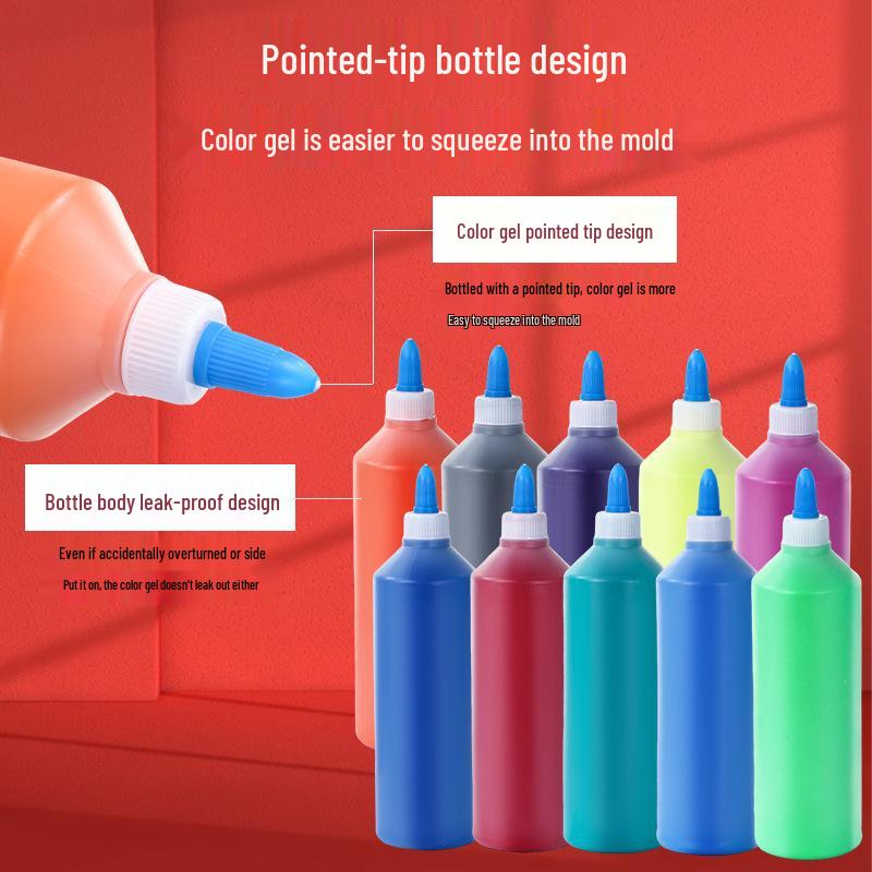 500ml Čtvercová láhev Akrylová barva pro dětské graffiti, Malování sádrových panenek a Omalovánky pro mateřskou školu