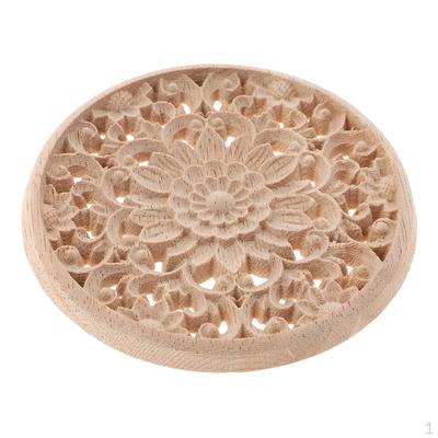Wood Carved Corner Onlay Applique Home and Indoor Decor Furniture Craft Unpainted , 10cm
