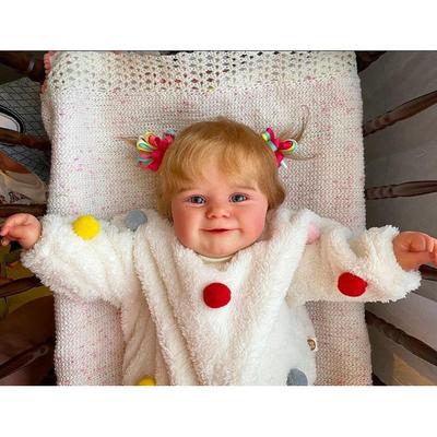 Pele 3d com veia 60 cm corpo de pano silicone bebê reborn boneca brinquedo para menina sorridente arte criança bebe boneca realista