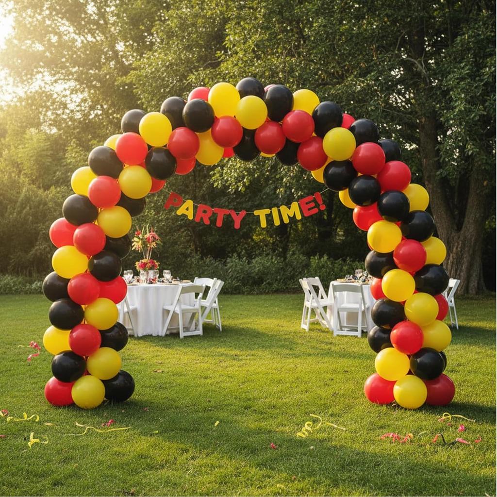 99pcs 10 inch black red and yellow latex balloon set suitable for weddings pop parties bridal showers Kids Birthday Baby Shower