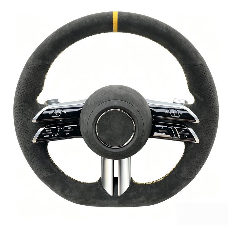 Hand Stitched Suede Car Steering Wheel