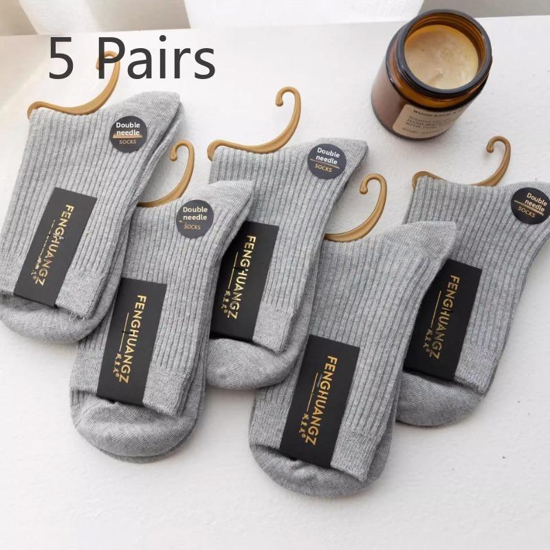 

5 пар мужских носков-труб с дезодорантом и впитыванием пота на весну и осень 5 Pairs светло-серый