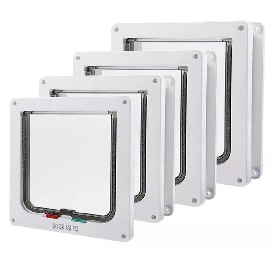 Weather Proof Cat Door 4 Way Locking for Cat Up To 20 Lbs for Interior Doors, Cabinet, Garage Doors 4 Sizes Pet Door