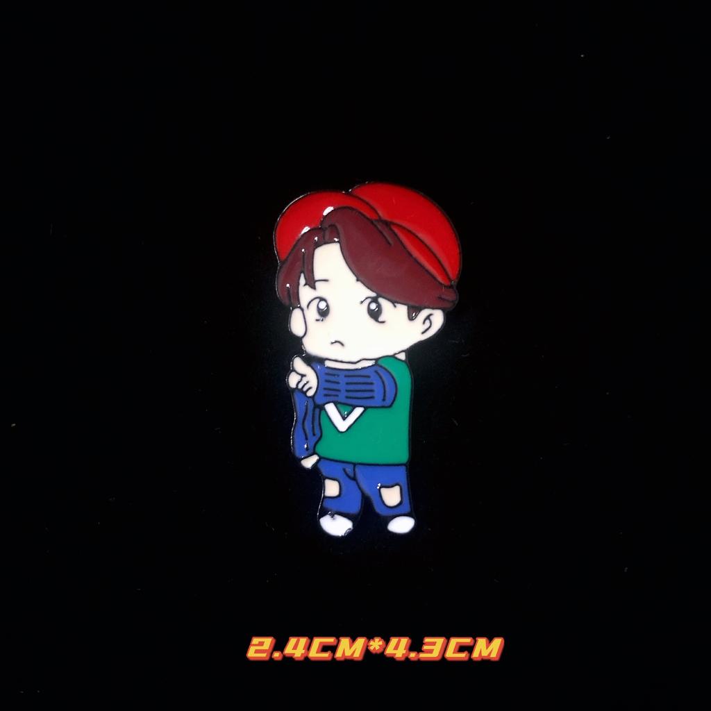 BTS Cute Cartoon Pins, Bangtan Boys Cartoon Character Metal Brooches, Kpop ARMY Fans Lapel Badges for Backpack & Clothing