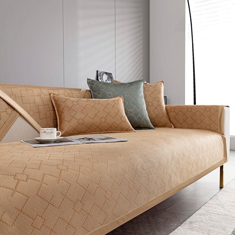 Sofa Cushion Summer Mat Cushion  New Simple Light Luxury Cool Seat Cushion Sheet Combination Sofa Cover Cloth Towel