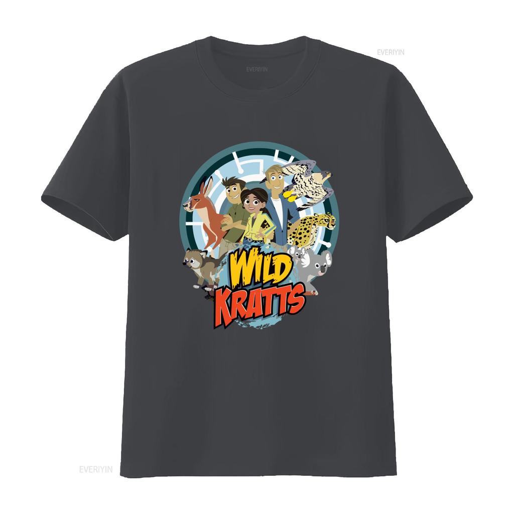 Wild Kratts Cartoon Animal Print T Shirt for Friends and Family Perfect Birthday  vintage Washed Versatile Stylish graphic