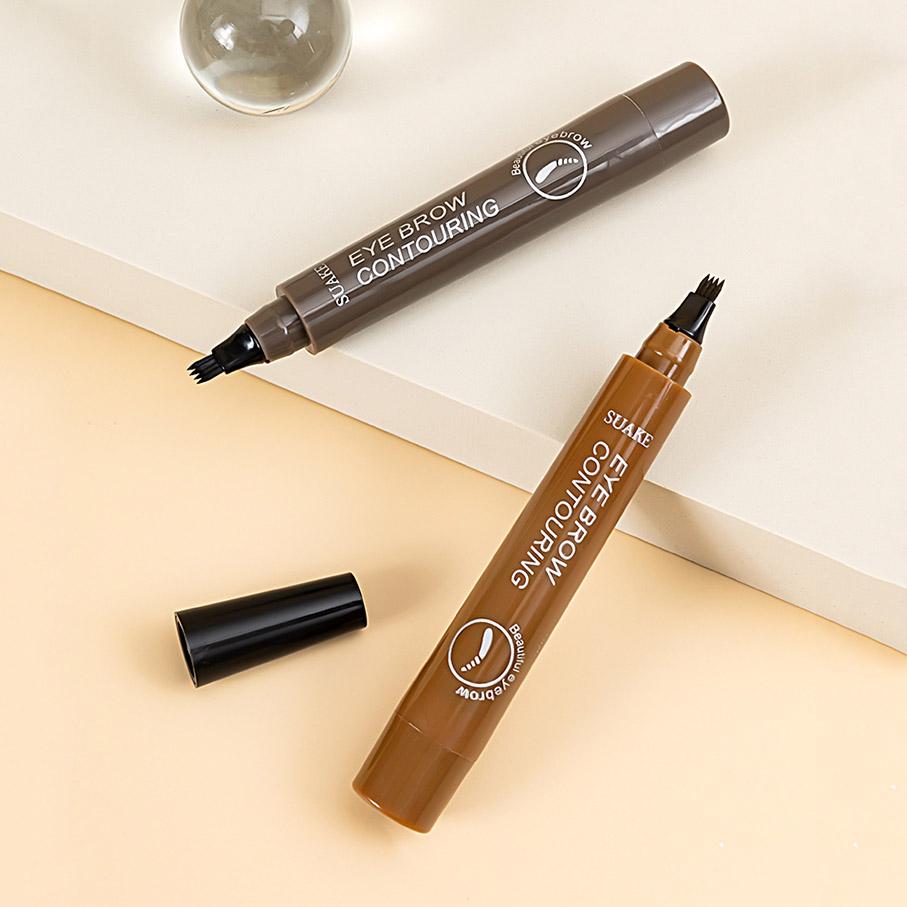 4-Fork Eyebrow Pencil Make-up for Women Non-Fading Black Dark Brown Liquid Cejas Maquillaje Profesional Alta Calidad For Eyebrow