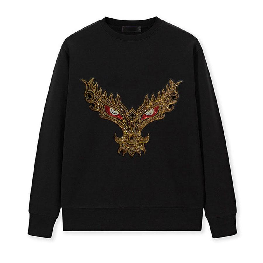 1Pcs Sequin Big Dragon Head Patches Embroidery Clothes Applique Jacket Backpack Gold Patch Decorate Patch Accessories