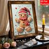 DIY Perlenmalerei-Set Lebkuchenmann Festlicher Stressabbau Basteln Rahmenloses 3D-Leinwandbild für Erwachsene Heimdekoration Geschenk