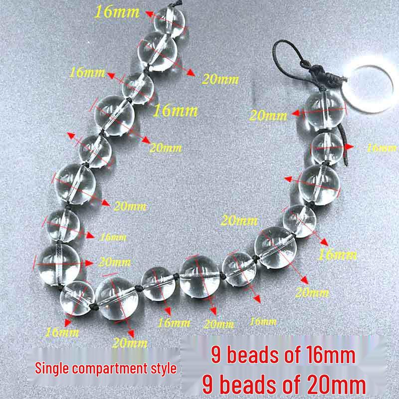 Rear Garden Crystal Glass Anal Plug - Super Long Ice Bead Massager for Men & Women