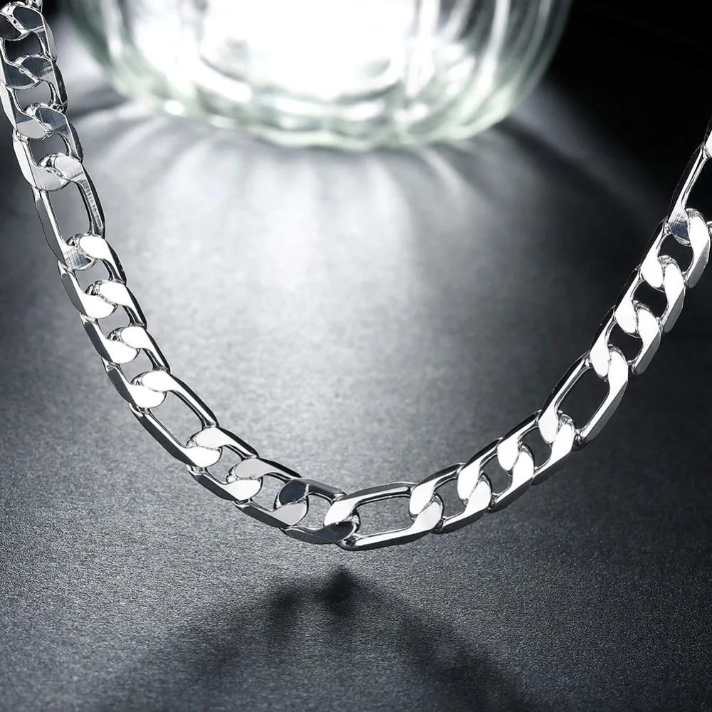 Luxury Classic 8MM sideways chain 18K gold fine Copper Necklace for Men woman fashion wedding party Jewelrys Gifts