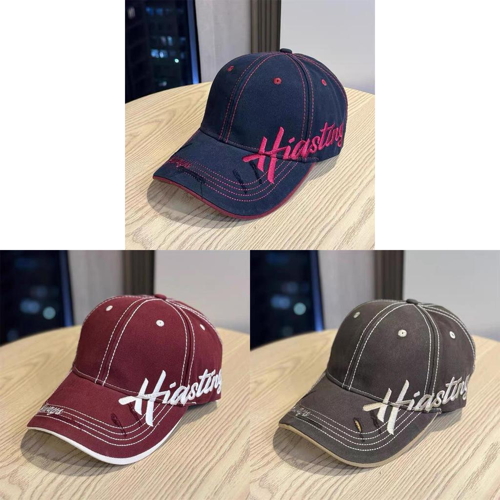 Vintage Letter Embroidered Baseball Cap For Summer Casual Men Women