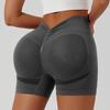 Seamless Peach Lift Yoga Shorts: Abdominal Tightening Three-Quarter Fitness Pants for Women
