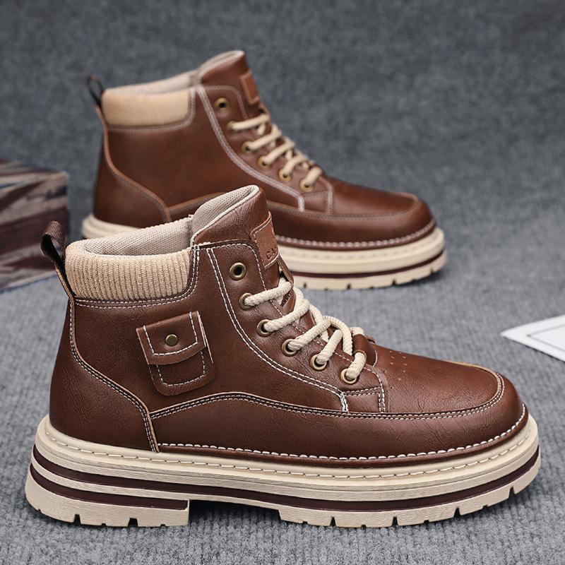 Fashion 2025 Autumn British Retro High Top Thick Soled Casual Short Boots for Men Fashion Trend Versatile Comfortable Chunky Ankle Boots
