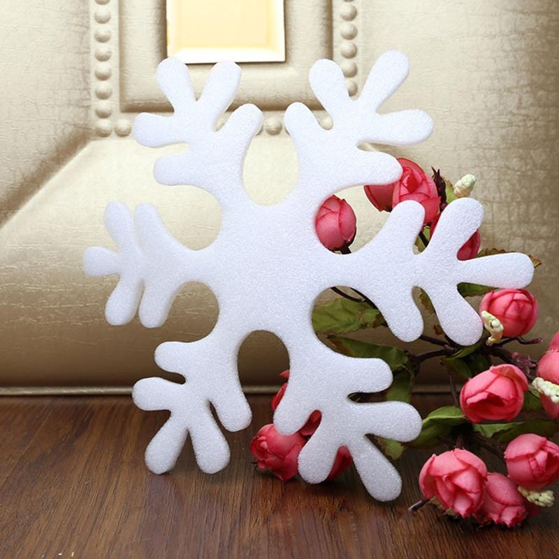 Fake 6pcs Diy White Foam Snowflakes For Home Christmas Party Xmas Tree Pendants Hanging Decoration Window Decoration