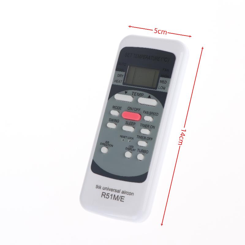1/2 Piezas Control Remoto Universal para Aire Acondicionado Midea R51M/E con Temporizador de Reloj Incorporado