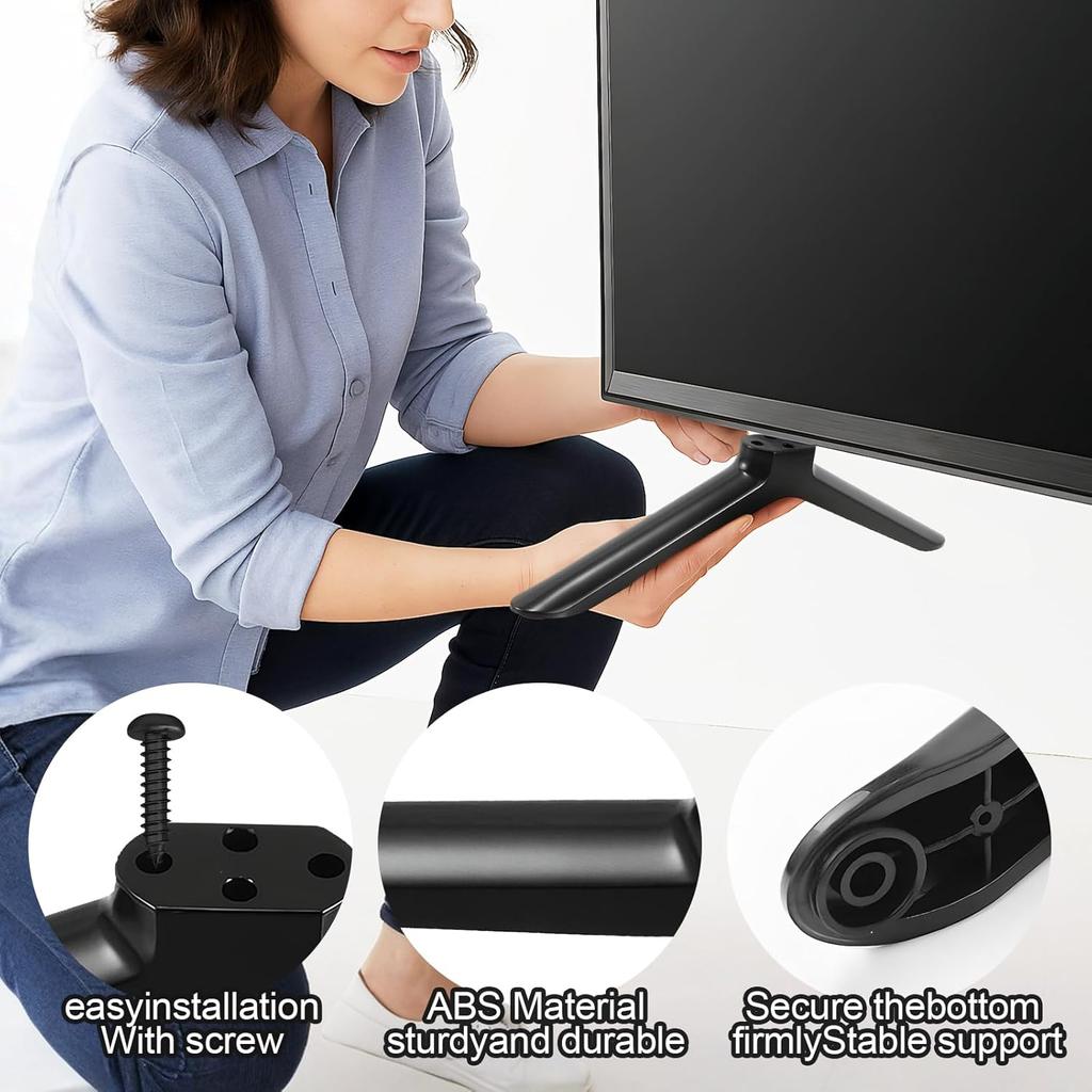 2 Pcs TV Stand Legs, Table Top TV Stand Base Replacement Bracket, Universal TV Legs Compatible with Samsung LG Sharp TVs Most 32-65 Inch, Includes