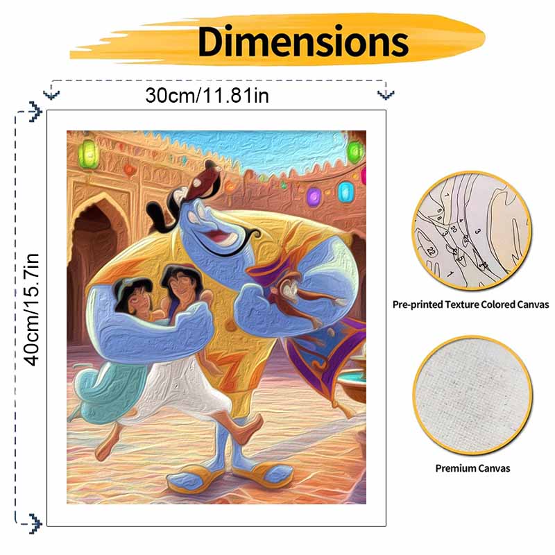 Disney Aladdin Genie Jasmine Paint by Numbers Painting Art Kit Handmade Painting Home Decor Gift