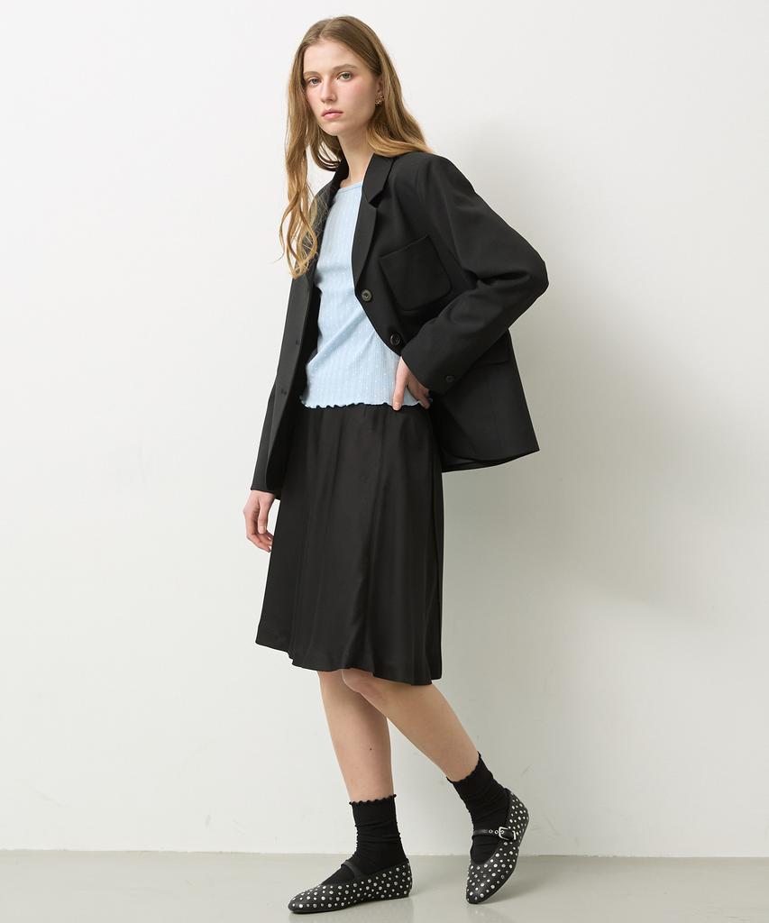 Nyuluki Flared Midi Skirt _Black