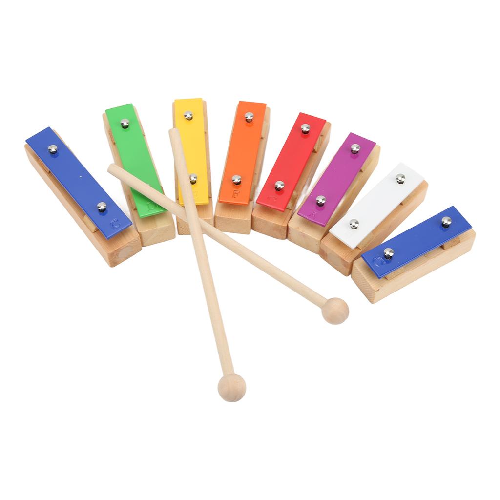 Holz Klopfklavier 8 Töne Mehrfarbiges Tasten Xylophon Block Pädagogisches Musikspielzeug