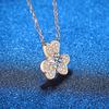 Leaf Pendant Sterling Silver 0.5ct D Color Moissanite Pendant Necklace For Women Sparkling Wedding Party Fine Jewelry