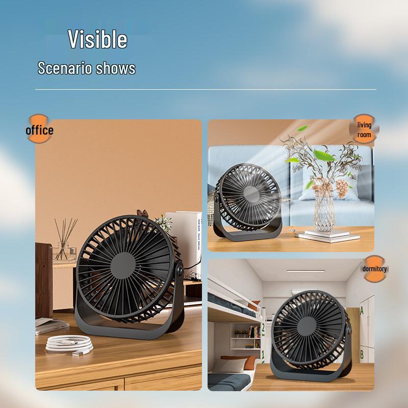 USB Tabletop Circulating Fan for Office and Dormitory - High Wind Power Electric Fan (2026 Model)