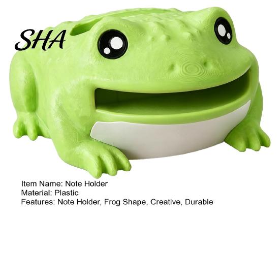 Adhesive Note Dispenser with Pen Holder Cute Frog Dispenser, Creative Cartoon Animal Stationery Organizer, 3D Durable Plastic Memo Clip Print