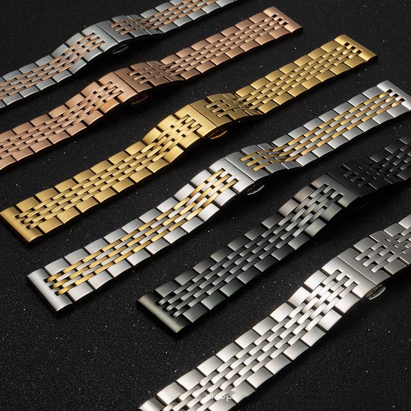 14 16 17 18 19 20 21 22 23 24mm Aukštos kokybės nerūdijančio plieno laikrodžio apyrankė Metalinis drugelio sagtelė Vandeniui atspari laikrodžio juosta