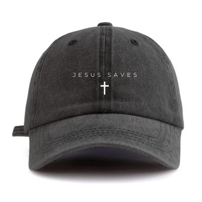 1 st JESUS FRÄLSER Tryck Tvättad Basebollkeps för Vuxna Minimalistisk Retro Stil Casual Mjuk Justerbar Farsdagsmössa Perfekt Som Gåva
