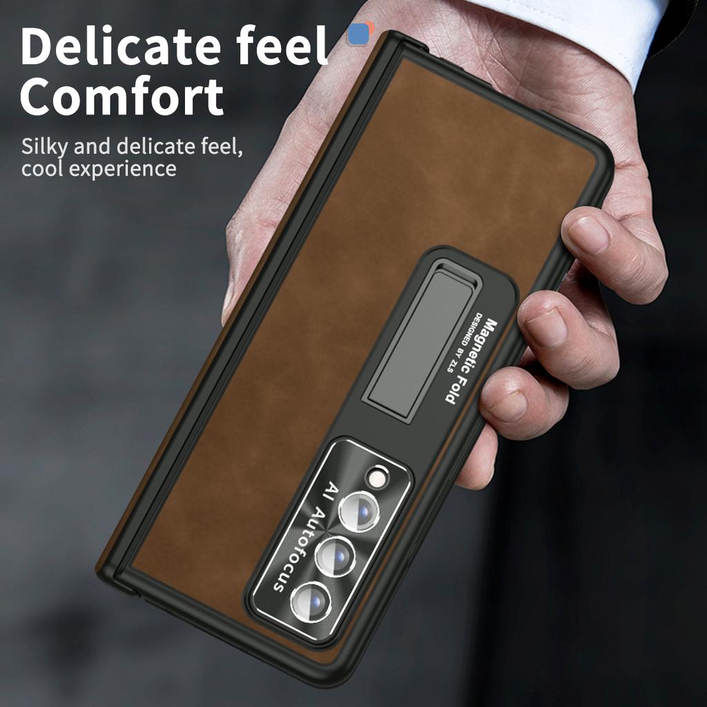 Klappbares Coque-Gehäuse aus gehärtetem Glas vorne für Samsung Galaxy Z Fold4 Fold 4 Fold5 Fold3 Fold 3 5 Ganzkörperabdeckung S-Stifthalter