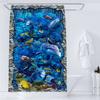 Ocean Underwater World Shower Curtain Dolphin Turtle Cute Creative Personality Print Polyester Bathroom Curtain Decor With Hooks