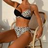 Print Bikini Women Drawstring Swimwear Female Push Up Swimsuit Beachwear Bathers Bathing Swimming Swim Suit