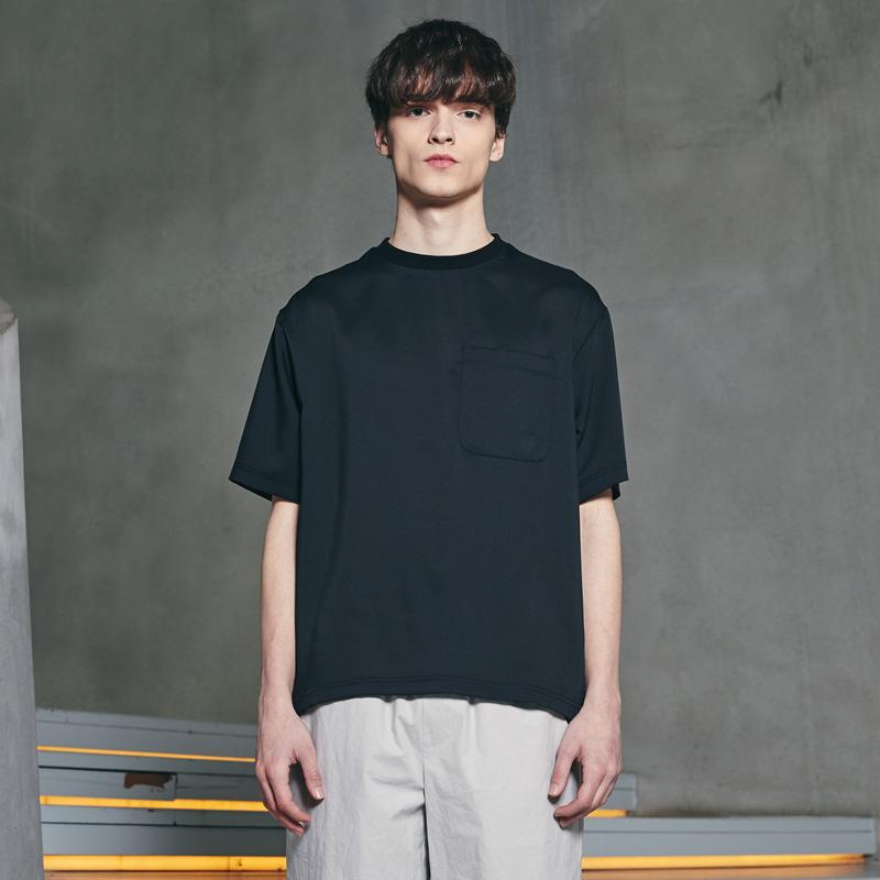 Custom Us Woven Pocket Round T-Shirt Cxs21Mkrt478 Black/M
