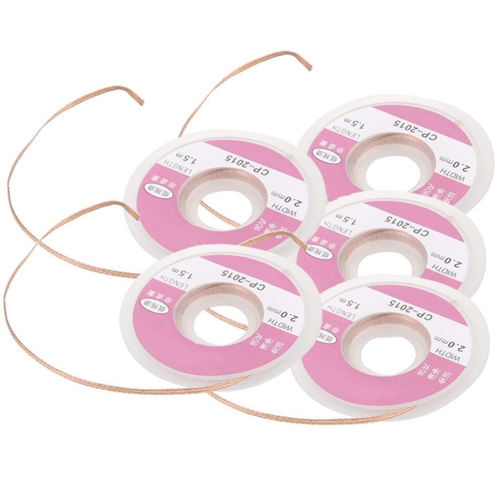 5pcs 1.5m Length Solder Wick Remover CP-2015 Desoldering Braid Tape Desoldering Wick For PCB Repair
