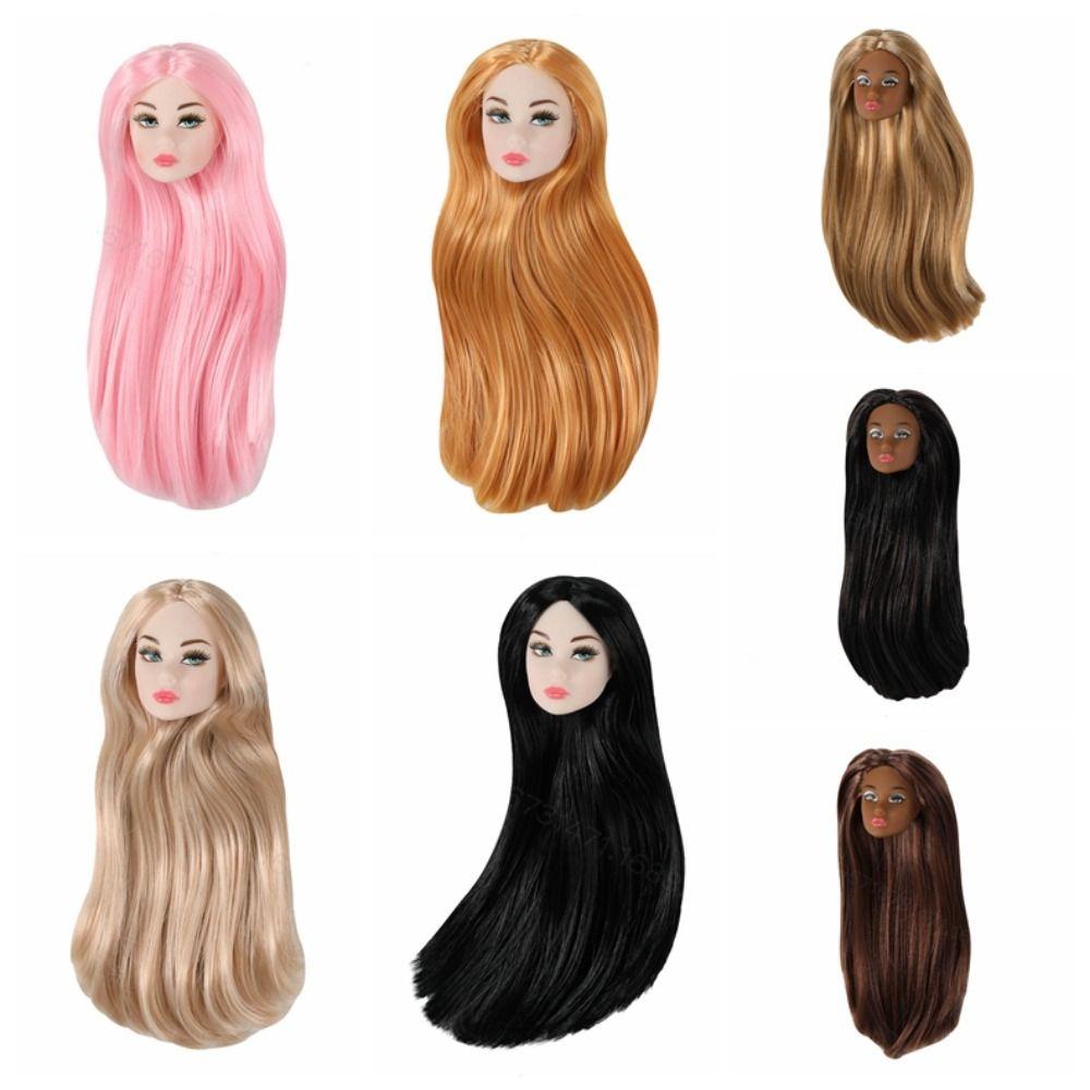 Curly Hair 1/6 Doll Head With Make-up 30cm Dolls Head Children Gift Supermodel Doll Head  DIY Toys