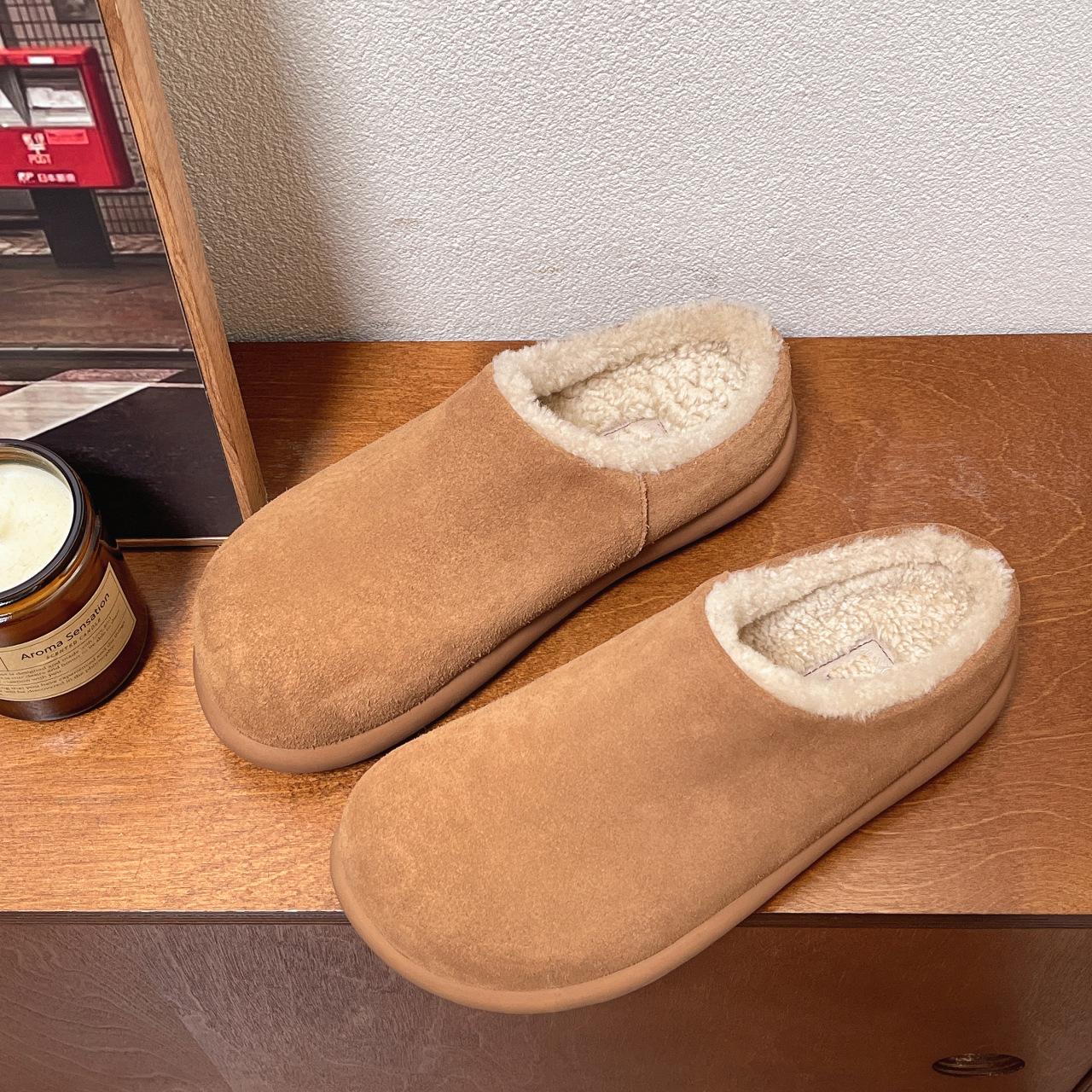 

Birkenmuller shoes Mao Mao shoes in the winter of 2024 new thick-soled one-pedal cold-proof and warm, piled bag head cotton mop 40 малиновий