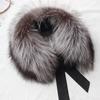 Fox Fur Collar Ladies Winter Furry Fur Collar Women Real Fox Fur Scarf Women Fox Fur Square Collar Short Scarf Shawl Winter