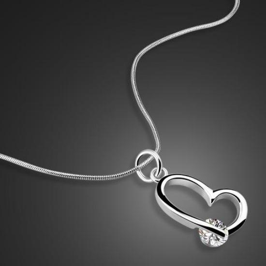 

Женское ожерелье с подвеской Любовь , платиновое покрытие, универсальное, простое, с холодным ветром, темпераментное, цепочка для ключицы, ювелирные изделия 43cm