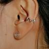 [SET] Flow Ear Cuff + Coil Stud Earring Minimal Flow Ear Cuff + Coil Line Stud Earrings
