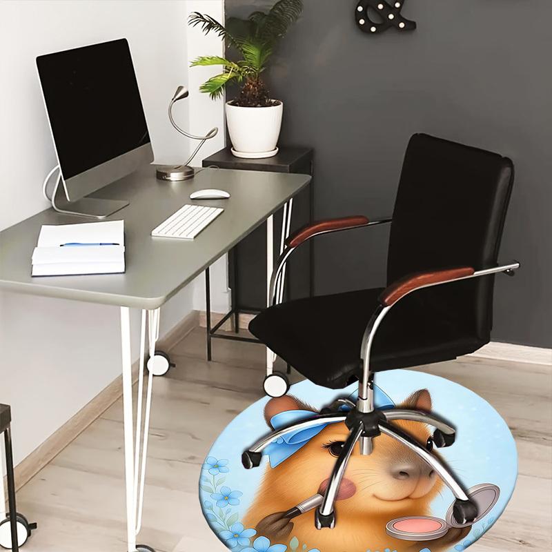 1PC capibala Non-Slip Floor Round carpet, Office, family, bedroom, Large Area Rug Indoor Rugs,  Durable Polyester-203 80cm by 80cm
