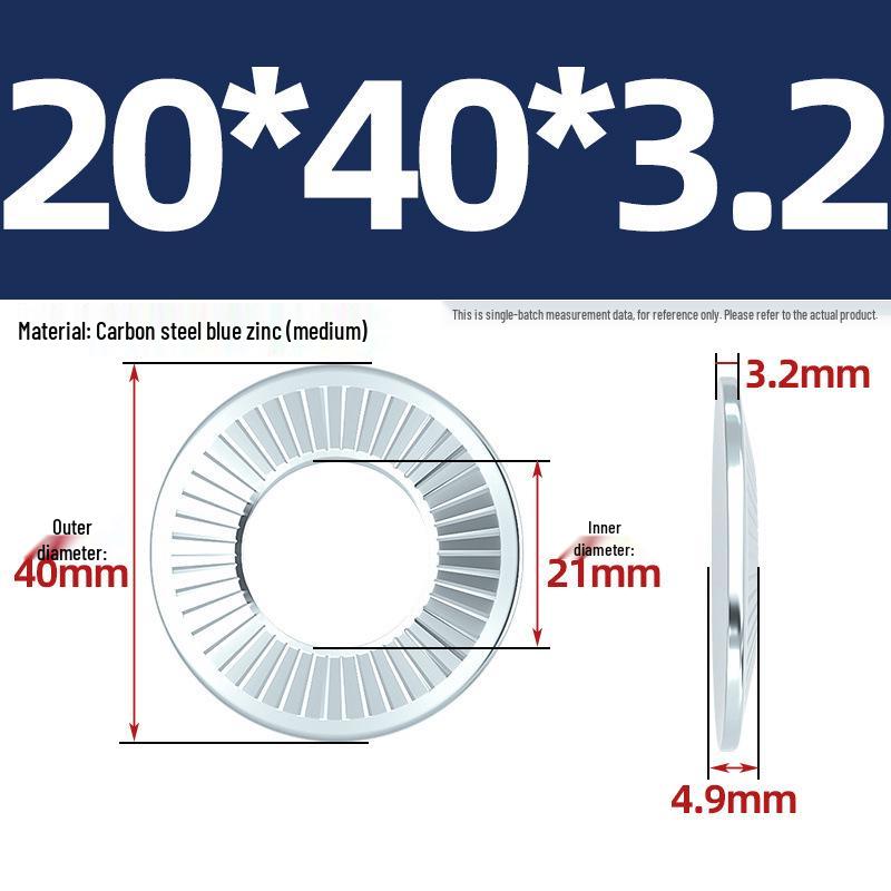 304 Stainless Steel Serrated Single-Sided Anti-Slip Lock Washer, Disc/Saddle Type, Sizes M3-M8