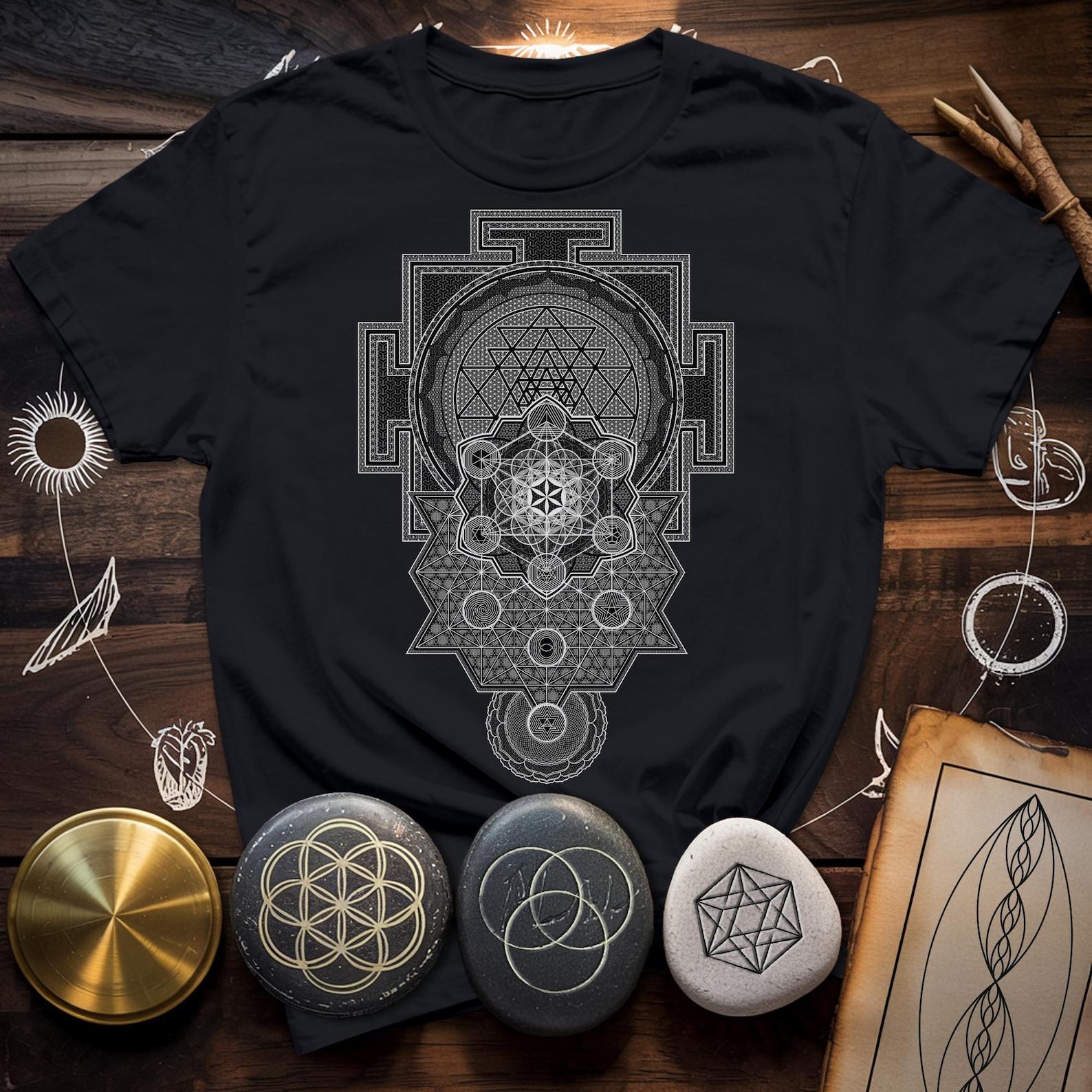 Sri Yantra T-Shirt | Sacred Geometry Mandala, Spiritual Tee L